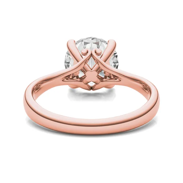 2.70 CTW DEW Round Forever One Moissanite Four Prong Solitaire Engagement Ring in 14K Rose Gold