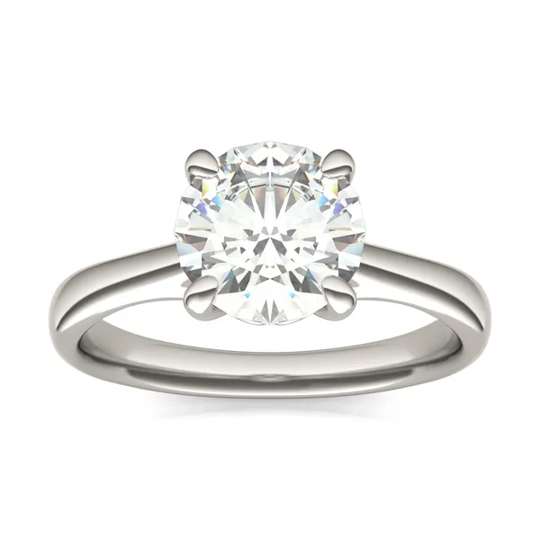 1.90 CTW DEW Round Forever One Moissanite Four Prong Solitaire Engagement Ring in 14K White Gold