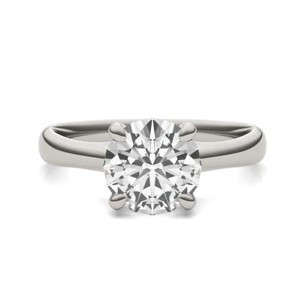 1.90 CTW DEW Round Forever One Moissanite Four Prong Solitaire Engagement Ring in 14K White Gold