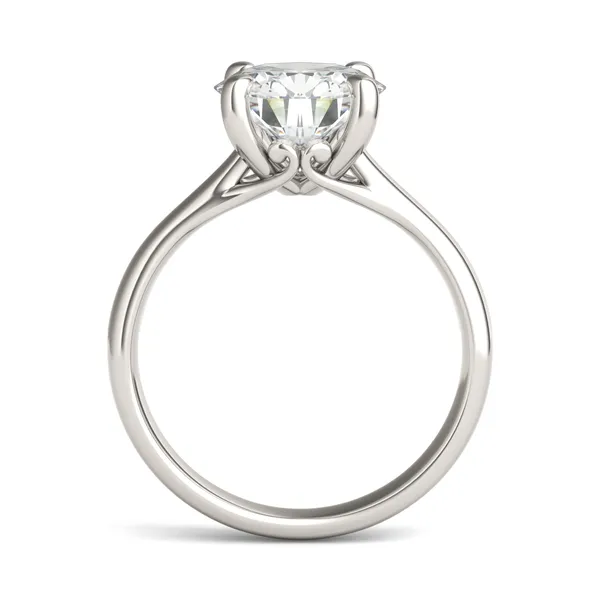 2.70 CTW DEW Round Forever One Moissanite Four Prong Solitaire Engagement Ring in 14K White Gold