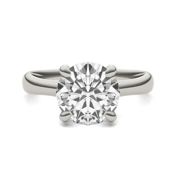 2.70 CTW DEW Round Forever One Moissanite Four Prong Solitaire Engagement Ring in 14K White Gold