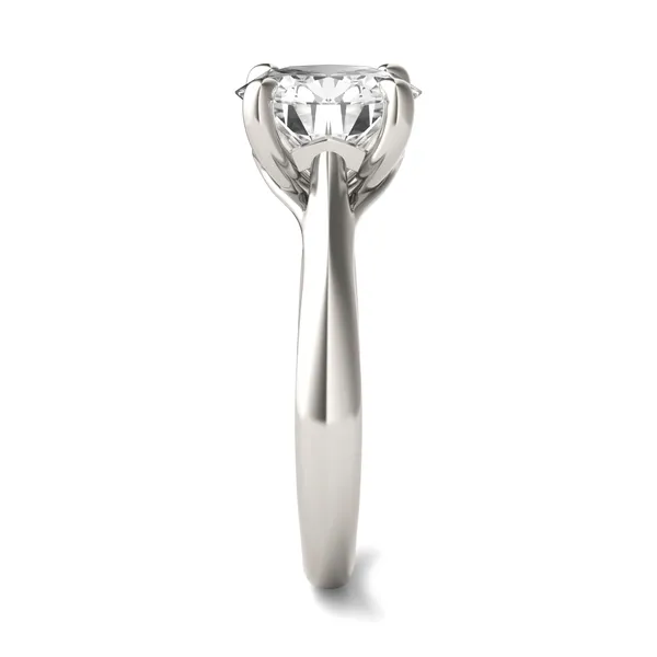 2.70 CTW DEW Round Forever One Moissanite Four Prong Solitaire Engagement Ring in 14K White Gold
