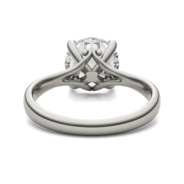 2.70 CTW DEW Round Forever One Moissanite Four Prong Solitaire Engagement Ring in 14K White Gold