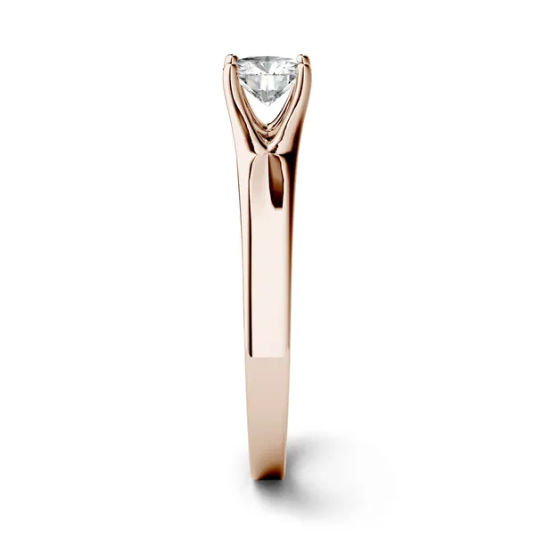1.00 CTW DEW Round Forever One Moissanite Solitaire Peg Ring in 14K Rose Gold