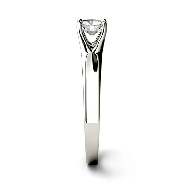 1.00 CTW DEW Round Forever One Moissanite Four Prong Solitaire Engagement Ring in White Gold