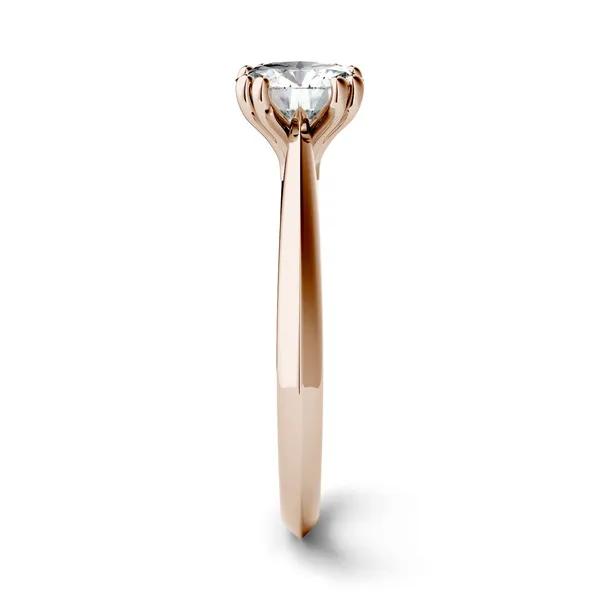 1.00 CTW DEW Round Forever One Moissanite Double Prong Solitaire Engagement Ring in 14K Rose Gold