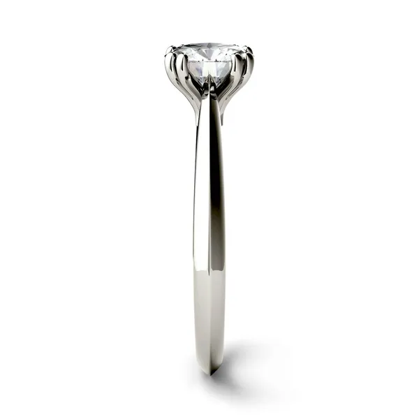1.00 CTW DEW Round Forever One Moissanite Double Prong Solitaire Engagement Ring in 14K White Gold