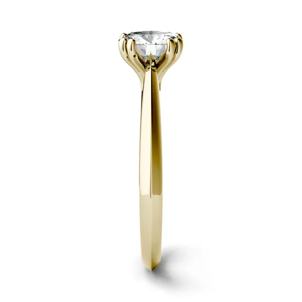1.00 CTW DEW Round Forever One Moissanite Double Prong Solitaire Engagement Ring in 14K Yellow Gold