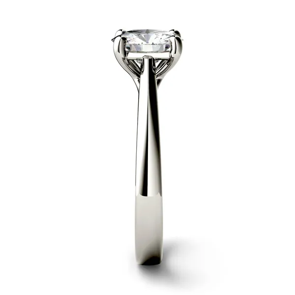 1.00 CTW DEW Round Forever One Moissanite Four Prong Solitaire Engagement Ring in 14K White Gold