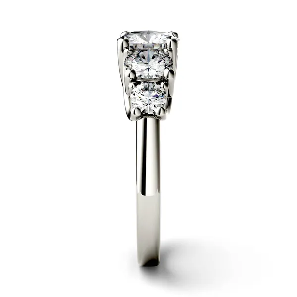 2.32 CTW DEW Round Forever One Moissanite Five Stone Trellis Fashion Ring in 14K White Gold