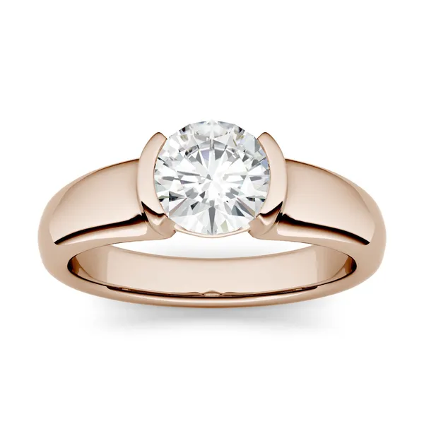 Forever one moissanite solitaire ring top