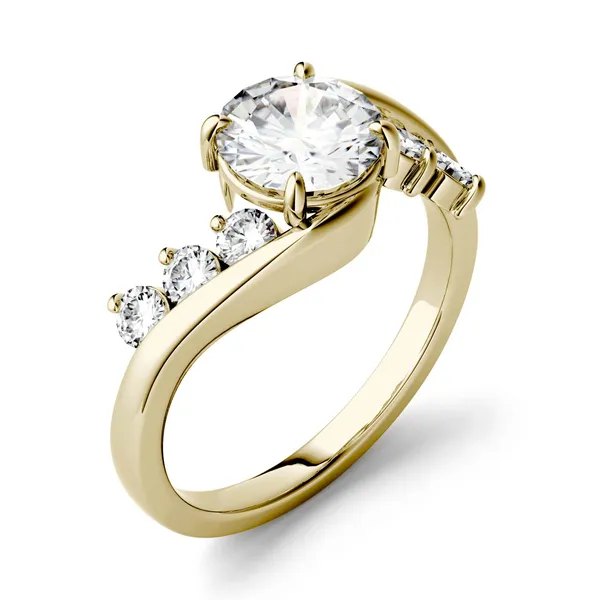Yellow gold moissanite solitaire discount