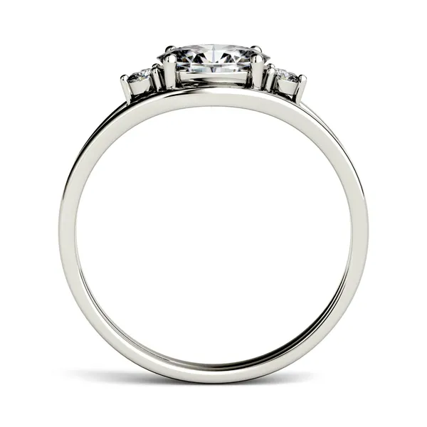 0.96 CTW DEW Oval Forever One Moissanite East-West Fashion Ring in 14K White Gold