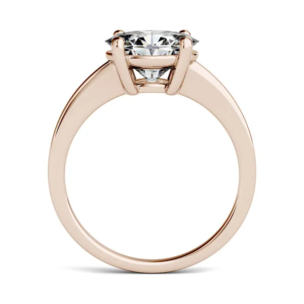 2.10 CTW DEW Oval Forever One Moissanite East-West Solitaire Engagement Ring in 14K Rose Gold