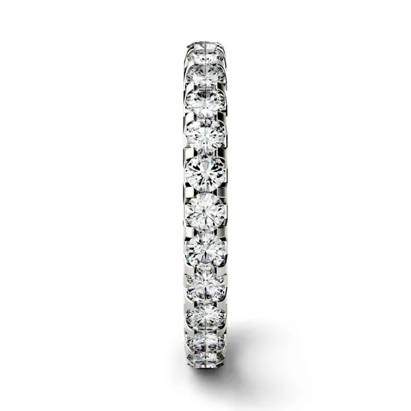 0.96 CTW DEW Round Forever One Moissanite Eternity Band in 14K White Gold