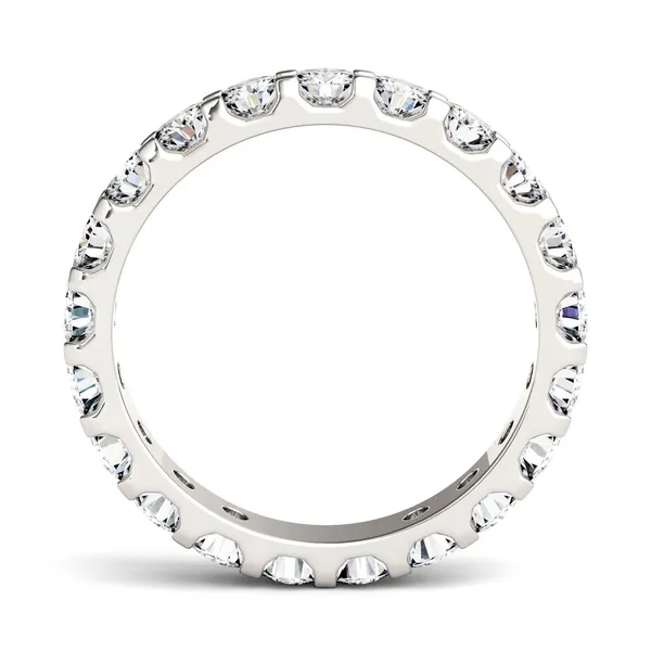 1.90 CTW DEW Round Forever One Moissanite Eternity Band in 14K White Gold