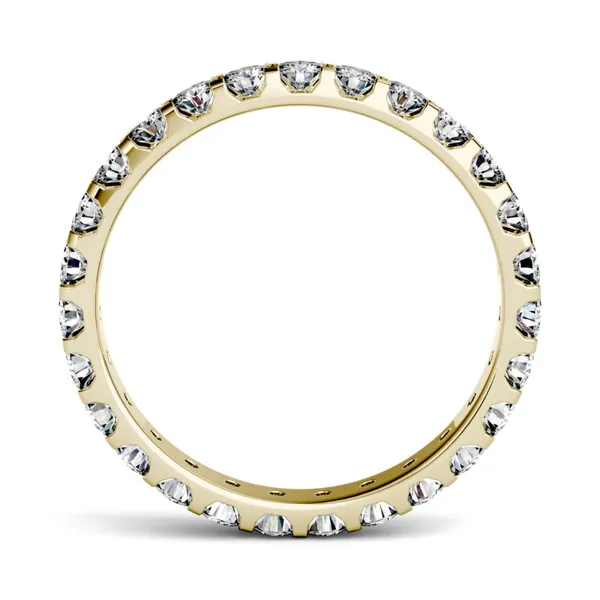 0.96 CTW DEW Round Forever One Moissanite Eternity Band in 14K Yellow Gold