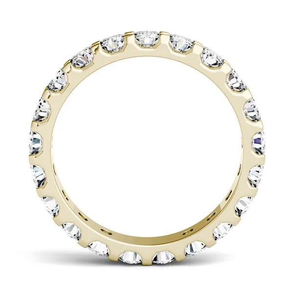 1.90 CTW DEW Round Forever One Moissanite Eternity Band in 14K Yellow Gold