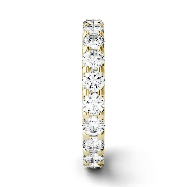 1.90 CTW DEW Round Forever One Moissanite Eternity Band in 14K Yellow Gold