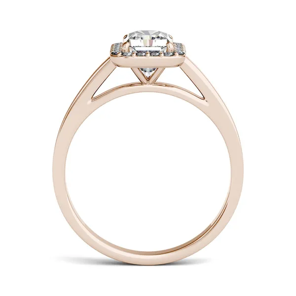 1.98 CTW DEW Radiant Forever One Moissanite Halo Engagement Ring in 14K Rose Gold