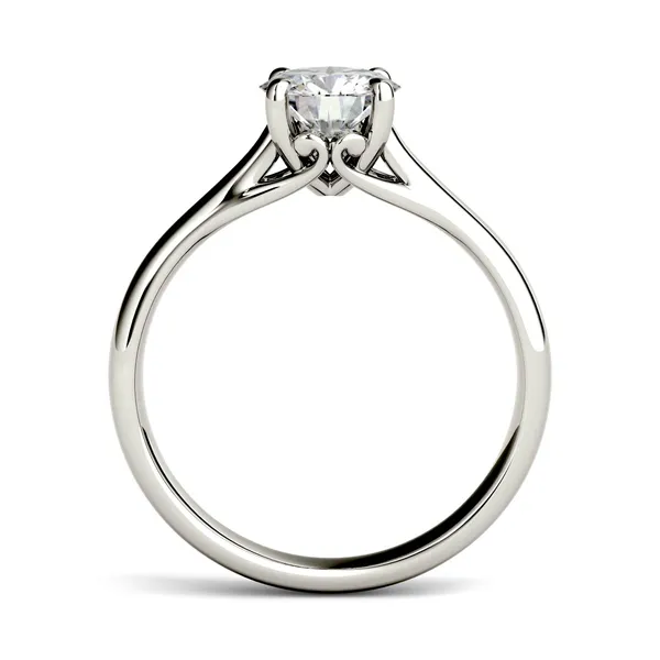 3.66 CTW DEW Round Forever One Moissanite Solitaire Engagement Ring in 14K White Gold