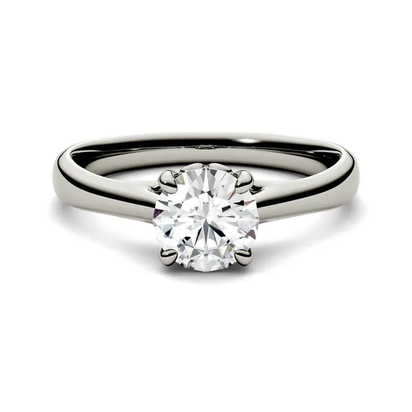 3.66 CTW DEW Round Forever One Moissanite Solitaire Engagement Ring in 14K White Gold