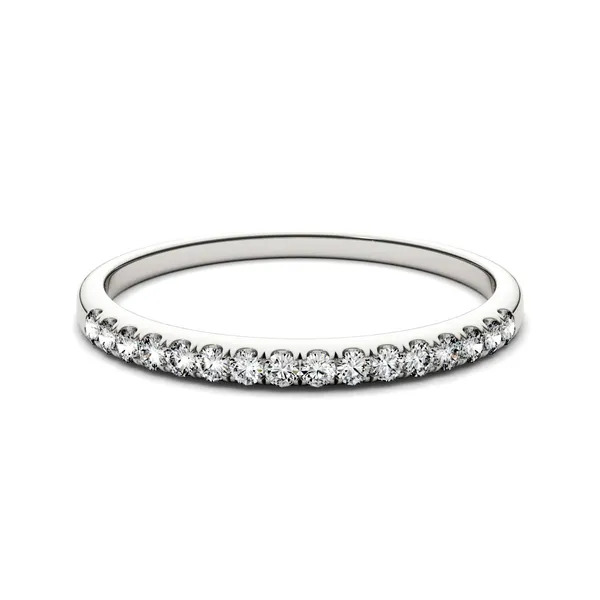 0.16 CTW DEW Round Forever One Moissanite Band in 14K White Gold