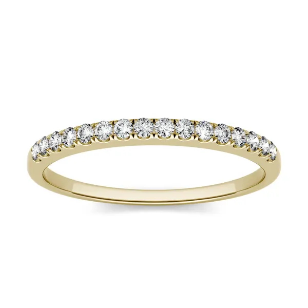 0.16 CTW DEW Round Forever One Moissanite Band in 14K Yellow Gold