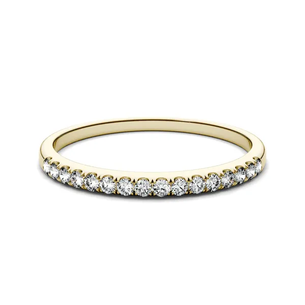 0.16 CTW DEW Round Forever One Moissanite Band in 14K Yellow Gold