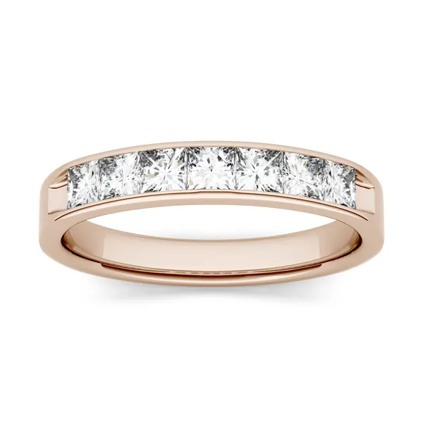 1.89 CTW DEW Princess Forever One Moissanite Channel Set Anniversary Band in 14K Rose Gold