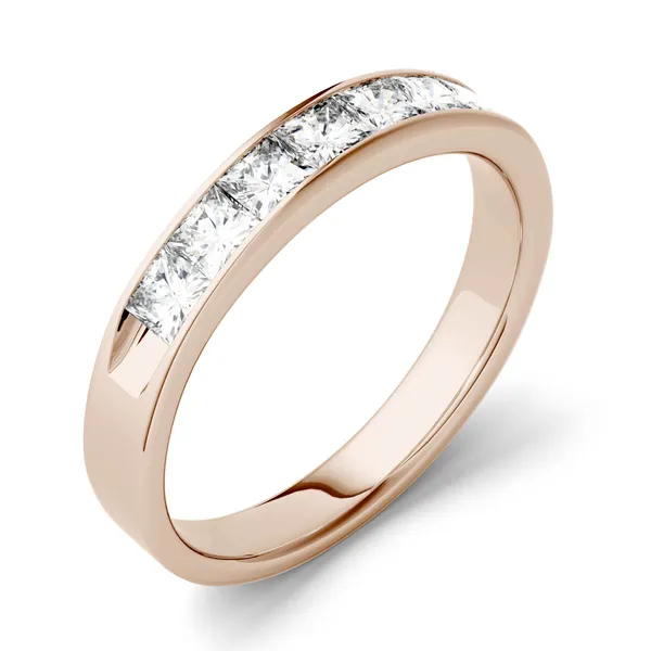 1.89 CTW DEW Princess Forever One Moissanite Channel Set Anniversary Band in 14K Rose Gold