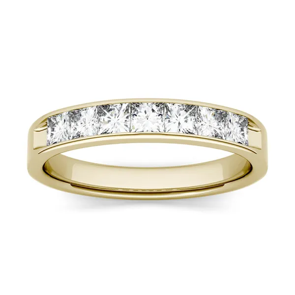 1.89 CTW DEW Princess Forever One Moissanite Channel Set Anniversary Band in 14K Yellow Gold