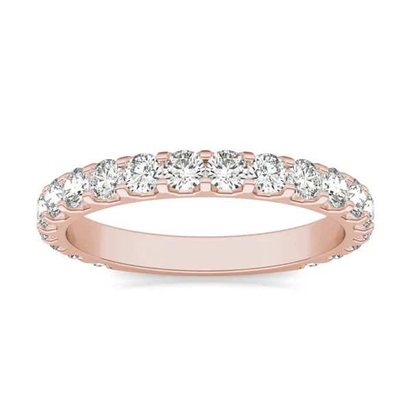 1 CTW Round Caydia Lab Grown Diamond Shared Prong Anniversary Band 18K Rose Gold