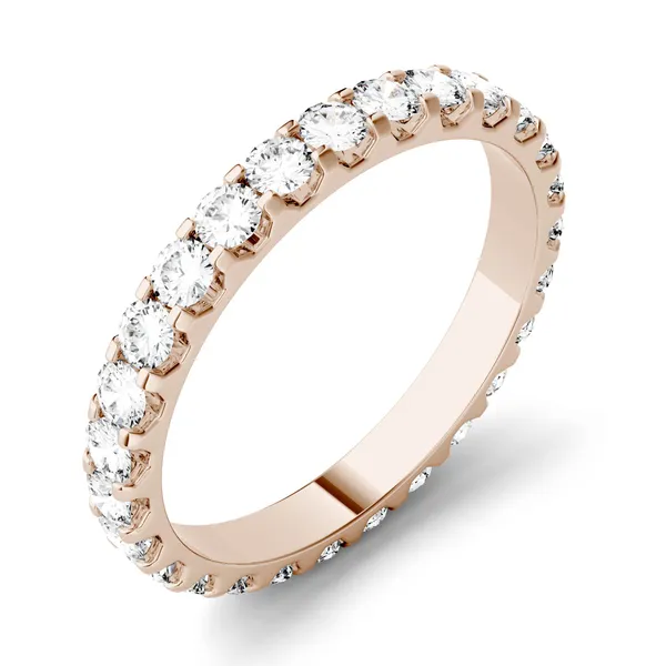 1 1/15 CTW Round Caydia Lab Grown Diamond Eternity Band 18K Rose Gold