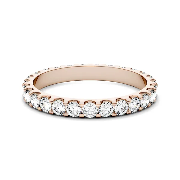 1 1/15 CTW Round Caydia Lab Grown Diamond Eternity Band 18K Rose Gold