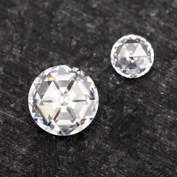 1.80 Ct. DEW Round Duet Rose Cut Forever One&trade; Moissanite Gemstone