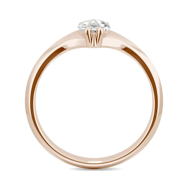 0.45 CTW DEW Pear Forever One Moissanite Solitaire Ring in 14K Rose Gold