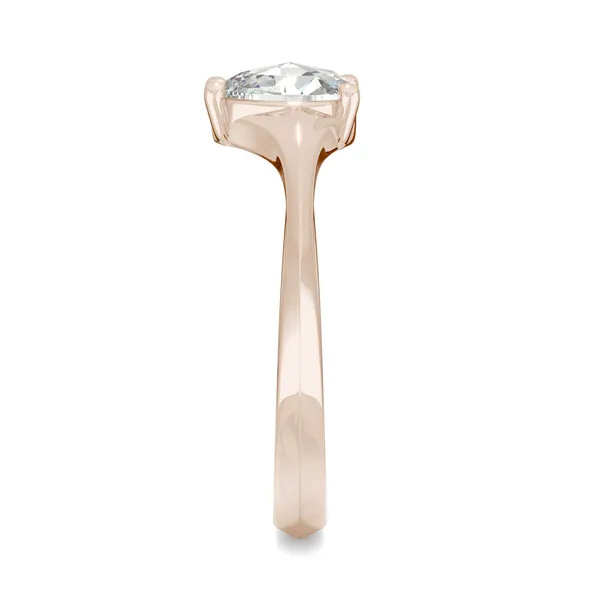 0.45 CTW DEW Pear Forever One Moissanite Solitaire Ring in 14K Rose Gold