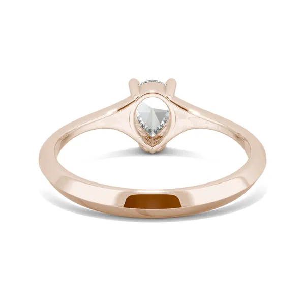 0.45 CTW DEW Pear Forever One Moissanite Solitaire Ring in 14K Rose Gold