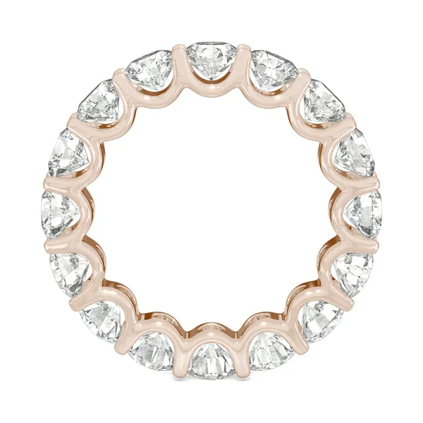 5.28 CTW DEW Round Forever One Moissanite Eternity Band in 14K Rose Gold