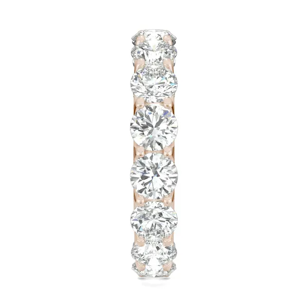 5.28 CTW DEW Round Forever One Moissanite Eternity Band in 14K Rose Gold