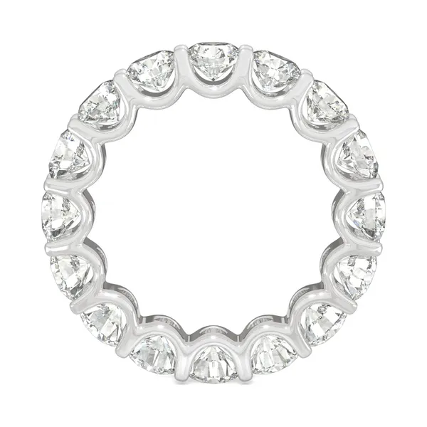 5.28 CTW DEW Round Forever One Moissanite Eternity Band in 14K White Gold