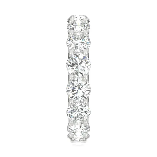 5.28 CTW DEW Round Forever One Moissanite Eternity Band in 14K White Gold
