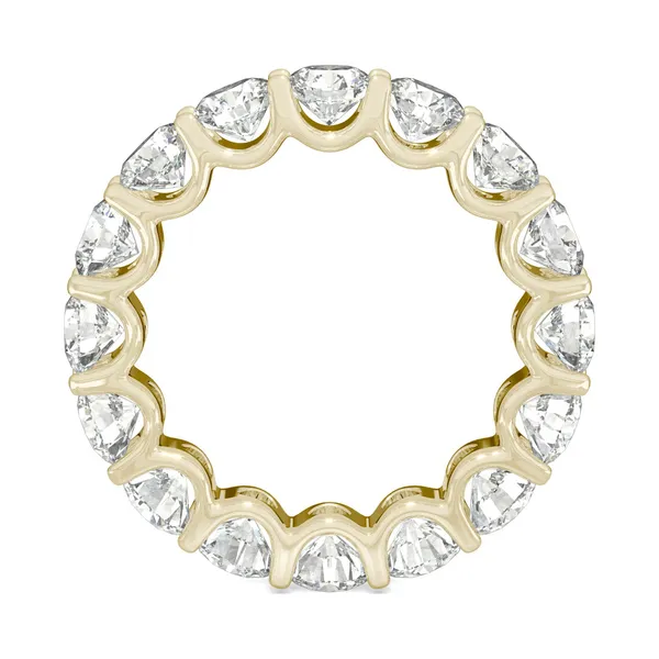 5.28 CTW DEW Round Forever One Moissanite Eternity Band in 14K Yellow Gold