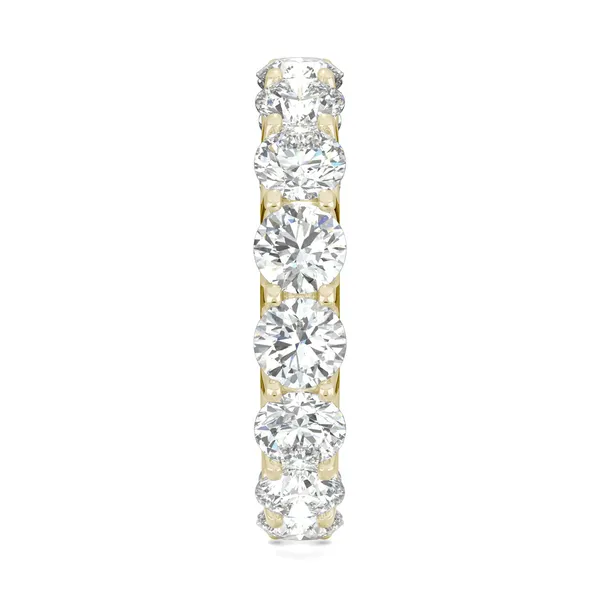 5.28 CTW DEW Round Forever One Moissanite Eternity Band in 14K Yellow Gold