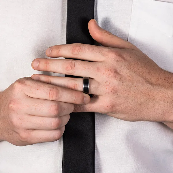 Two-Tone 8.0mm Ring in Tantalum