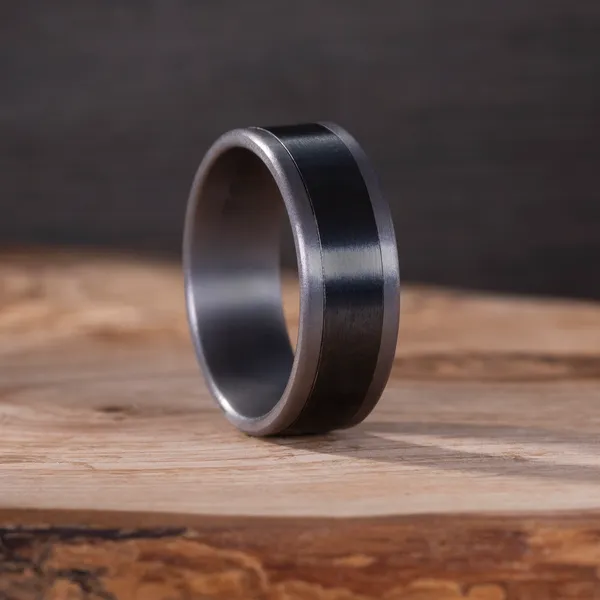 Two-Tone 8.0mm Ring in Tantalum