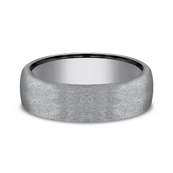 Rustic Finish Comfort-Fit 6.5mm Ring Tantalum