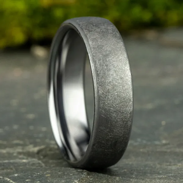 Rustic Finish Comfort-Fit 6.5mm Ring Tantalum
