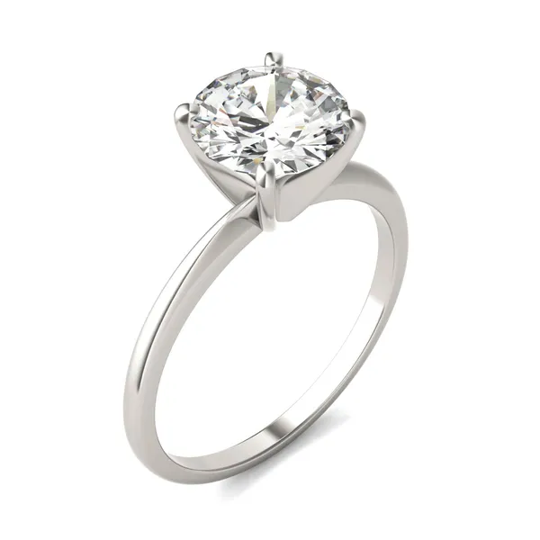 2.73 CTW DEW Round Forever One Moissanite Solitaire Engagement Ring in Platinum